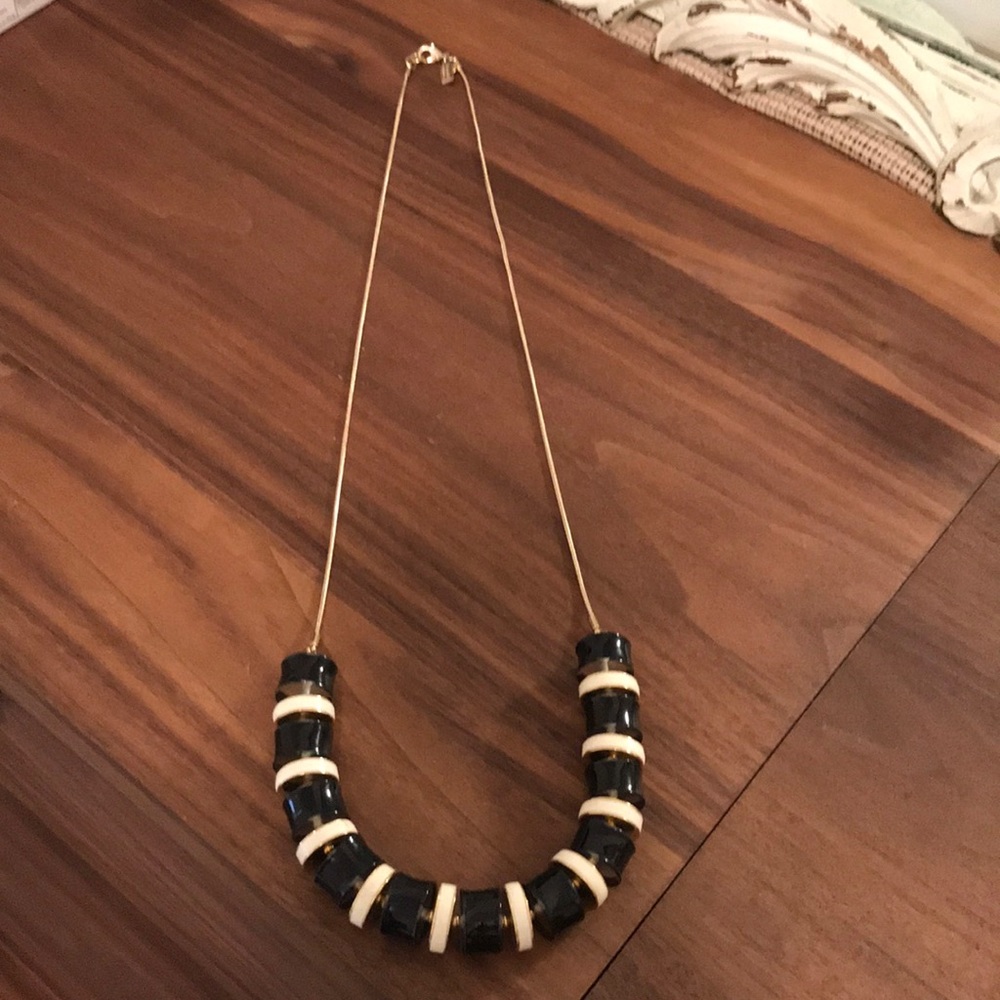 Long black and white Kate spade enamel necklace